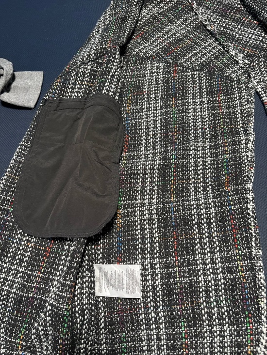 BCBGeneration Black Plaid Tweed Sleeveless Jumpsuit with Multicolor Flecks - Picture 3 of 13